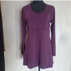 Noelle Womens Long Sleeve Purple Tunic W/ Button Details *small bleach spot* S/M